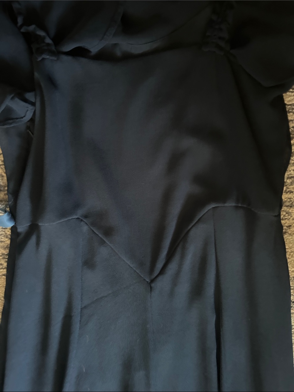 ASOS Navy Blue Maxi Dress with Ruffled Shoulders - Picture 9 of 9